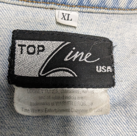 Top Line Looney Tunes Blue Denim Embroidery Back Size XL - Picture 16 of 16